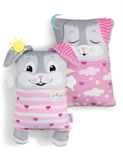 NICI Cosidoo Kuscheltier Hase mit Wendefunktion 30x20cm - grau - Weiches Plüschtier – Für kleine Kuscheltierliebhaber zum Kuscheln & Spielen. Ideal für Zuhause, den Kindergarten oder unterwegs - 62294