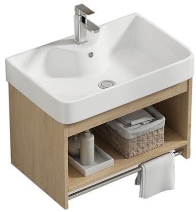 Meuble lavabo flottant avec robinet pour salle de bain petit espace