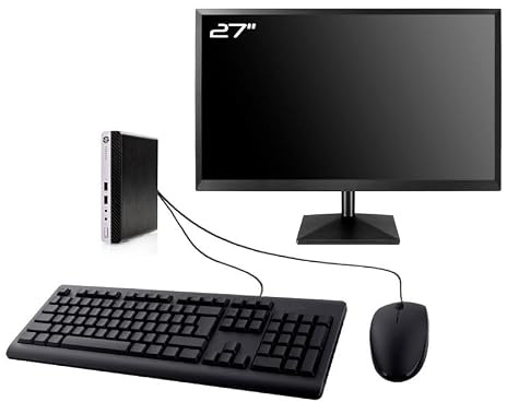HP PC ProDesk 400 G3 Mini Ecran 27 Intel I7-6700T RAM 8Go SSD 480Go W11 WiFi
