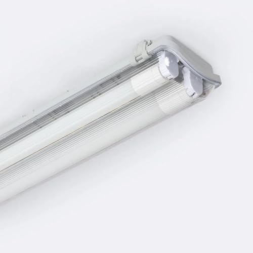 Genérico ORION91oficial® – Pantalla Estanca 120cm IP65, con dos Tubos LED 2X18W 3200lm, Luz Blanco Neutro 4000K, G13-T8, Regleta, Garaje, Almacén, Industrial - spaziOrion91 - Unidad