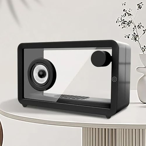 MYFTNP Enceinte Bluetooth Transparente Et Portable avec Éclairage D'ambiance 7 Couleurs, Compatible Bluetooth/AUX, Portée Bluetooth : 10m, pour Les Bureaux, Les Cafés Et Les Expositions Artistiques