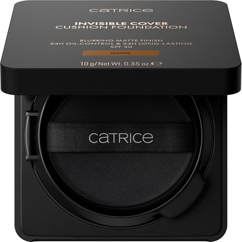 Catrice Invisible Cover Cushion Foundation Nr. 060N Nude langanhaltend 10g | Foundation, Cushion, Mattes Finish, 24 Stunden Halt, Langanhaltend, Mattierend, Glanzabsorbierend, Porenverfeinernd, Glättend