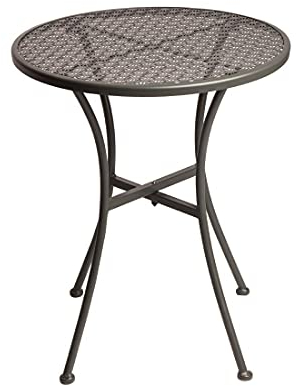 Table de bistrot ronde en acier gris avec motifs de 600 mm