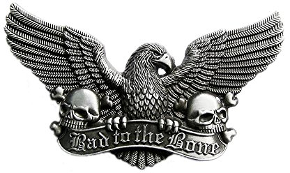 eeddoo® Gürtelschnalle - Eagle & Skulls (Buckle für Wechselgürtel für Damen und Herren | Belt Frauen Männer Oldschool Rockabilly Metall Gothic Wave Rock Biker Western Trucker Casino Skull)