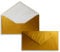 25 Brief-Umschläge Gold Metallic DIN Lang - 110 x 220 mm (11 x 22 cm) - Nassklebung ohne Fenster - Ideal für Einladungs-Karten - Serie FarbenFroh
