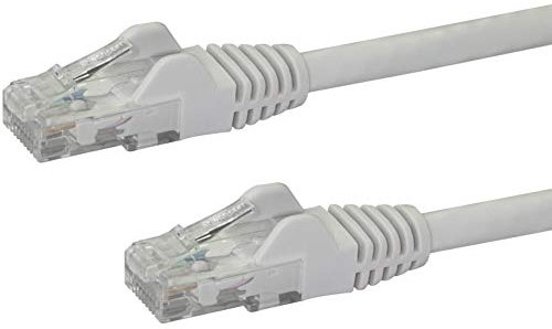 StarTech.com Cable de Red de 0,5m Blanco Cat6 UTP Ethernet Gigabit RJ45 sin Enganches - Latiguillo Snagless de 50cm