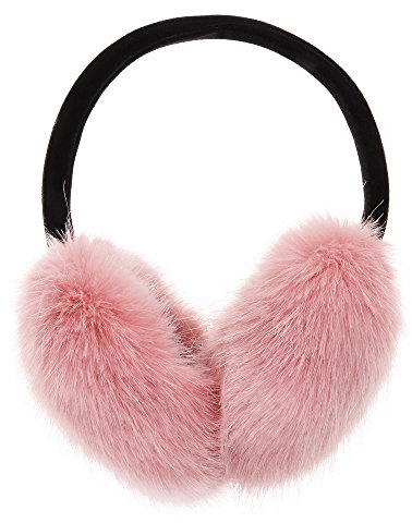 ZLYC Klassischer Damen Kinder Mädchen Verstellbarer Winter Ohrenschützer Ohrenwärmer mit Molton-Haarreifen, Einheitsgröße, Rosa