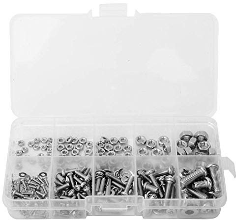 Bolt Set, 240 Pcs Cross Bolt Nut Gasket Set M2 M2.5 M3 M4 M5 Stainless Steel Fastening Tool Set Includes Different Sizes of Fastening Tool