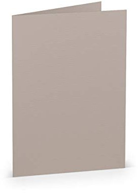 PAPERADO 50 Faltkarten DIN B6 - Taupe gerippt Hell-Braun Schlamm - 220 g/m² - 12 x 16,9 cm - Blanko Doppelkarten Klappkarten Basteln Einladungskarten
