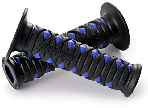 DAYTONA Motorrad Griffgummi Set GGD-KATANA, 7/8“ (22,2mm), 125mm, offenes Ende, blau