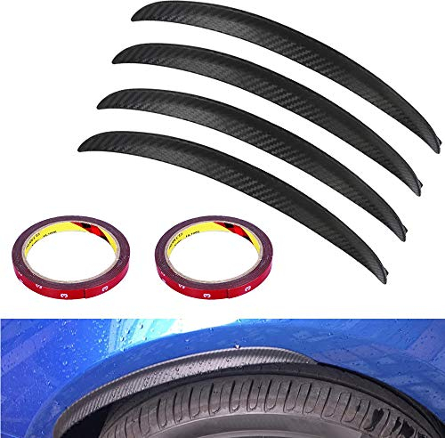 WANYIG Auto-kotflügelverbreiterungen 25CM Universal Kotflügel Verbreiterung Carbon Radlaufleiste Auto Radlaufverbreiterung Verbreiterung Auto Rad Schutz Dekoration(4 Stück)