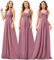 Ever-Pretty Robe de Soirée Asymétrique Longue Femme pour Mariage Plissée en Mousseline Fluide Une Bretelle à Fleurs Orchidéea 42