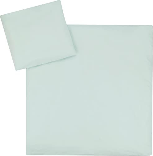 Julius Zöllner Bettwäsche 80x80 + 35x40 uni aqua mint