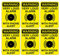 Pack of 6 WARNING VERY LOUD ALARM WITH PHONE ALERT signs. Deter intruders with these signs. 70mm x 100mm. Ideal for sheds, garages, homes, work premises. (Self Adhesive Stickers)