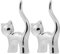 Amosfun Ringhalter Keramik Niedlichen Katze Figur Ringständer Schmuckständer Schmuckhalter Fingerringe Display für Schmuck Fotografie Frauen Mädchen Geburtstagsgeschenk 2 Stück (Silber)