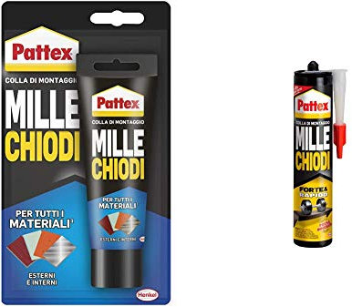 Pattex Millechiodi Esterni & Interni, Adesivo Extra Forte Per Montaggi Esterni & Millechiodi Forte & Rapido, Adesivo Di Montaggio Extra Forte Che Sostituisce Viti E Fori Al Muro