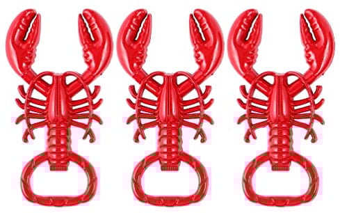YARNOW Multitools 3Pcs Krebse Flasche Opener Lobster Crab Klaue Metall Dosen?ffner Flasche Kappe Heber Remover für Nautische Meeres Themen Küchen Meeresfrüchte Liebhaber Rot