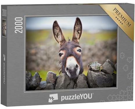 puzzleYOU: Puzzle 2000 Teile „EIN neugieriger Esel“ – aus der Puzzle-Kollektion Esel, Tiere
