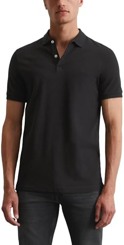 Marc OߴPolo Herren Kurzarm-Poloshirt mit Stretch-Anteil Shaped Fit, Schwarz (Black), XL
