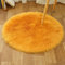 Tomifine Lammfell Schaffell Teppich, Shaggy Bereich Teppiche Longhair Kunstfell Dekofell für Wohnzimmer Schlafzimmer Kinderzimmer Teppich (Rund 30cm,Gelb b)