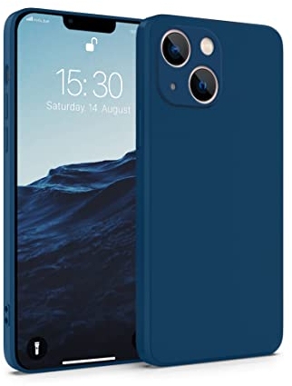 MyGadget Cover per iPhone 13 Mini - Custodia Protettiva in Silicone Morbido – Case TPU Flessibile - Ultra Protezione Antiurto & Antiscivolo Blu scuro