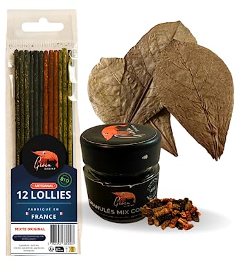 Kit Alimentation pour crevette d'aquarium/Lollies/granulés/Feuilles de catappa