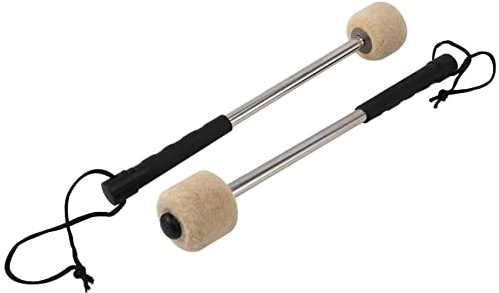 2Pcs Drum Mallet Felt Percussion Mallets Timpani Sticks with Steel Handle,White
