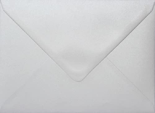 C5 Coloured Envelopes for A5 Greeting Cards Wedding Invitations & Crafts V Flap, Peel & Seal Flap (162x229mm) Pack of 50 (Pearl White)