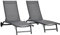 Outsunny Pack de 2 Tumbonas de Jardín Exterior Tumbonas Reclinables de Aluminio con Respaldo Ajustable de 5 Niveles y Ruedas para Playa Piscina 165x66x102 cm Gris Oscuro