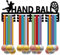 CREATCABIN Handball-Medaillenaufhänger Display Sportmedaillenhalter Über 60+ Medaillen Award Eisenhalter Gestell Rahmen Wandmontage Aufhängen Für Läufer Gymnastik Marathon Athlet Geschenk 40x15cm