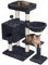 Yaheetech Kratzbaum 96 cm hoch Katzenbaum Kletterbaum für Katzen, mit Sisal Plüsch Katzenhöhle und Korb Schwarz