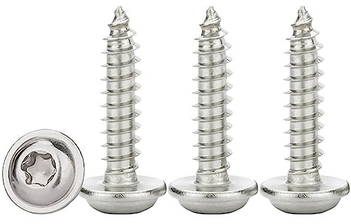Drenky Blechschrauben Selbstschneidend M4x14mm,50 Stück Holzschrauben Torx Mit Scheibe Edelstahl Rostfrei A2 V2A Tellerkopfschraube Vollgewinde