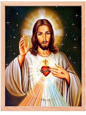 MISHBAY Diamond Painting Religion - 30x40cm Diamond Painting Erwachsene mit Rahmen - Diamant Painting Bilder Jesus - DIY 5D Satz Wand Dekor Diamantstickerei