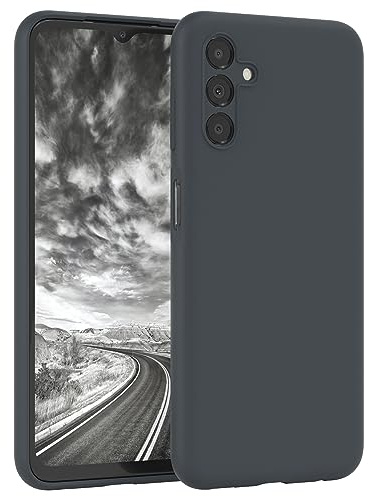 EAZY CASE Premium Silikon Handyhülle kompatibel mit Galaxy A13 4G Slimcover mit Kameraschutz und Innenfutter, Silikonhülle, Schutzhülle, Bumper, Handy Case, Hülle, Softcase, Dunkelgrau