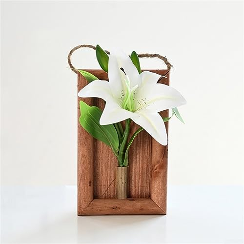 SPORTARC 3D Künstliche Blumen, Holz 3D Bilderrahmen Wandkunst Künstliche Blumen Gefälschte Lilie Blume Home Decor