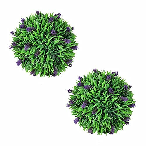 Homgoday Buchsbaumkugel künstlich 2er Set mit Lavendel 30 cm