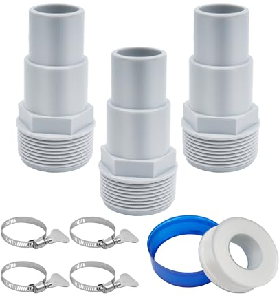 TidyMister Universal Kombi-Poolschlauch-Adapter-Ersatz-Set für Poolschläuche und oberirdische Poolpumpe, Filter, Skimmer, kompatibel mit Hayward Schwimmbad, 3 Stück