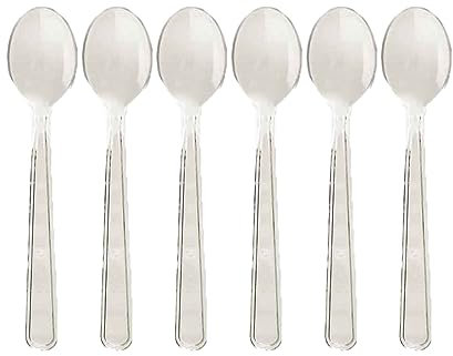 MAQA 50 pz Cucchiaini per dolci e gelato riutilizzabili, palette gelato trasparenti 10 cm, cucchiaini per finger food