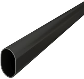 MS Beschläge Kleiderschrankstange Schwarz oval 30x15mm Garderobenstange Wandhalterung Kleiderstange Schrankstange Kleiderstangenhalter Stahlstange (ohne Wandhalter, 1,15 Meter)