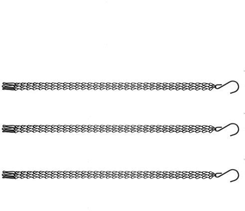 Zerodis Ensemble de 3 Chaînes de Suspension en Fer Durable, Portante 14kg, Facile à Accrocher, pour Les Pots de Fleurs, Les Paniers et Les Cages à Oiseaux