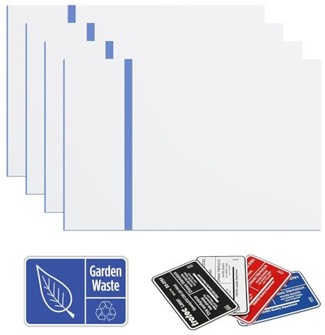 sculpfunDIY 4 placas metálicas grabadas con láser serie blanco con grabado azul para jardín, balcón, puerta de oficina, 20 x 30 cm
