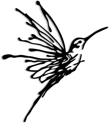XORT Metall Kolibri Wandkunst Minimalistische Moderne Abstrakte Metall Wandkunst Vögel Schild Wanddekoration Hängend für Wohnzimmer Schlafzimmer Küche (Schwarz - 30,5 x 35,6 cm)