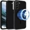 TVVTPU Handy Hülle für Samsung Galaxy S21 5G, Magnetisch Case Kompatibel mit MagSafe, Weiche Dünn Flüssig Silikon Handyhülle Stoßfest Kratzfest Anti-Fingerabdruck Schutzhülle - Schwarz