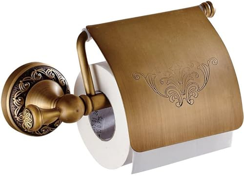 Toilettenpapierhalter Wandmontage Antik Messing Braun Toilettenpapierhalter Carving Design Toilettenpapierhalter mit Abdeckung Badezimmer Toilettenpapierhalter