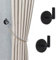 INCREWAY 2 fermatende autoadesivi da parete, non lasciano traccia, in metallo, ganci da parete, ganci per tende, per decorazione domestica, colore nero