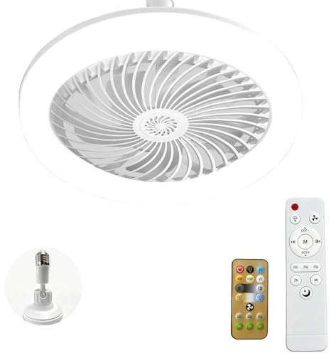YumSur LED Ceiling Fan with Lights,30W Ceiling Fan Lights with Remote Control,3 Color Dimmable LED,3 Speeds,Modern Fan Lighting for Living Room,Dining Room,Bedroom,Office (Style 4)