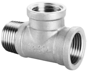 DN6/DN8/DN15/DN25 maschio+maschio+femmina raccordo a T a 3 vie raccordo per tubo 1/4 1/2 3/4 1 1-1/4 filettato acciaio inossidabile 304-maschio femmina filetto_b-3/8
