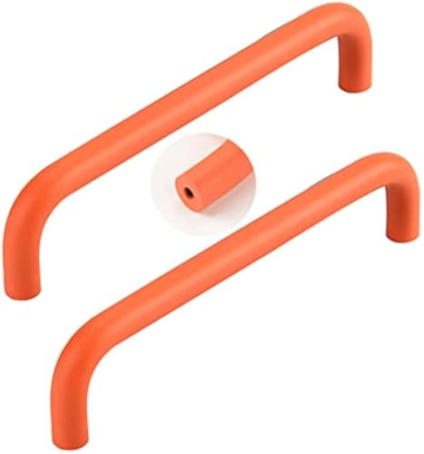 2 Stück Aluminiumlegierung Schubladengriffe, Orange, Knöpfe, Küchengriffe, Schrankgriffe, Massives Möbeltürgriffe, Bogengriffe, Garderoben Griffe, Moderner Stil (106mm)
