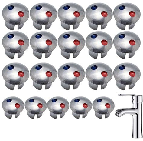 Faucet Handle Labels - Hot/Cold Indicator | Faucet Index Buttons | Water Temperature Indicators Faucet Handle Index Buttons Hot/cold Water Markers Waterproof Tap Indicators | Kitchen Faucet Indicators