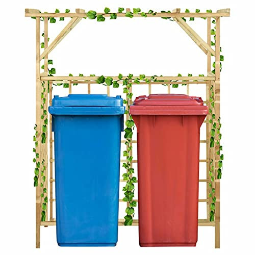 Homgoday Gartenlaube für Doppeltonnen, imprägniertes Kiefernholz, Dekoration für Möbel, Innen- und Außenmöbel für Wohnzimmer Büro